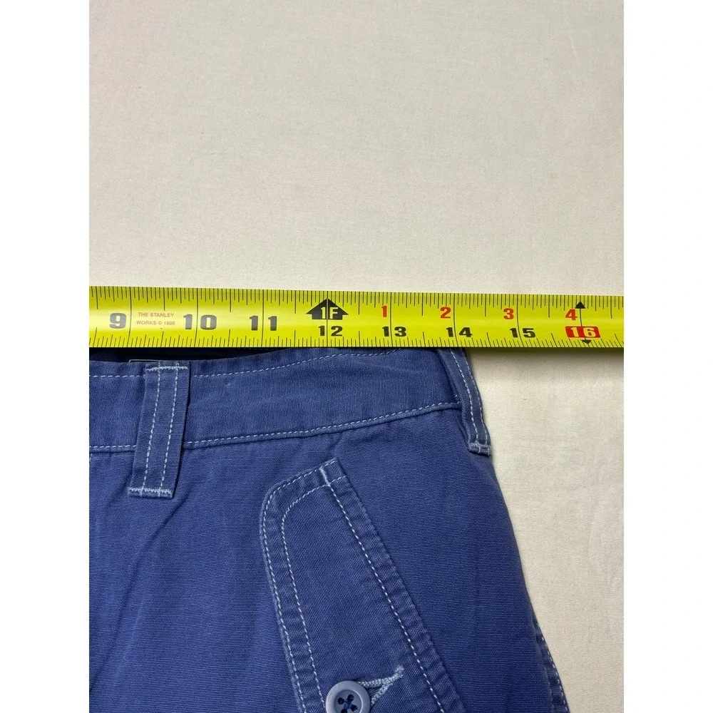 VTG Y2K Polo Ralph Lauren Blue Cargo Pants Wide Leg Zipper Pockets Boys 16 28X29